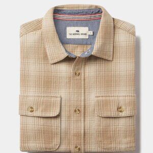 NWT The Normal Brand Men’s Mountain Overshirt in Oak Plaid – Large